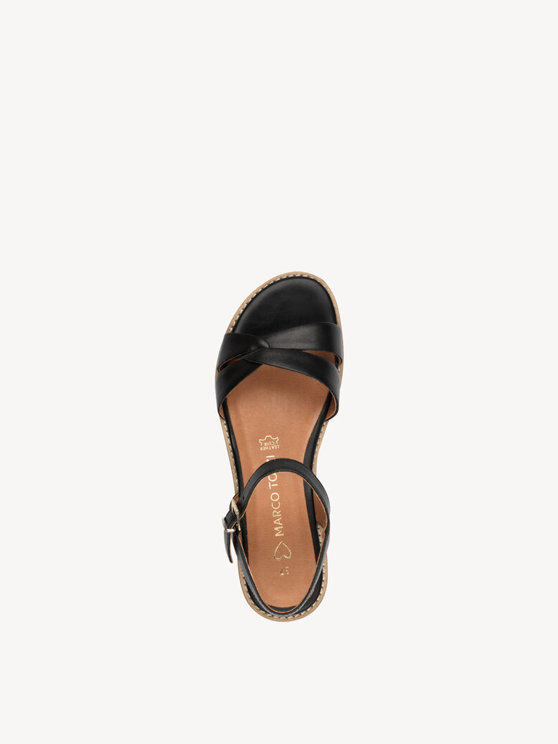 Sandale en cuir - noir, BLACK, hi-res
