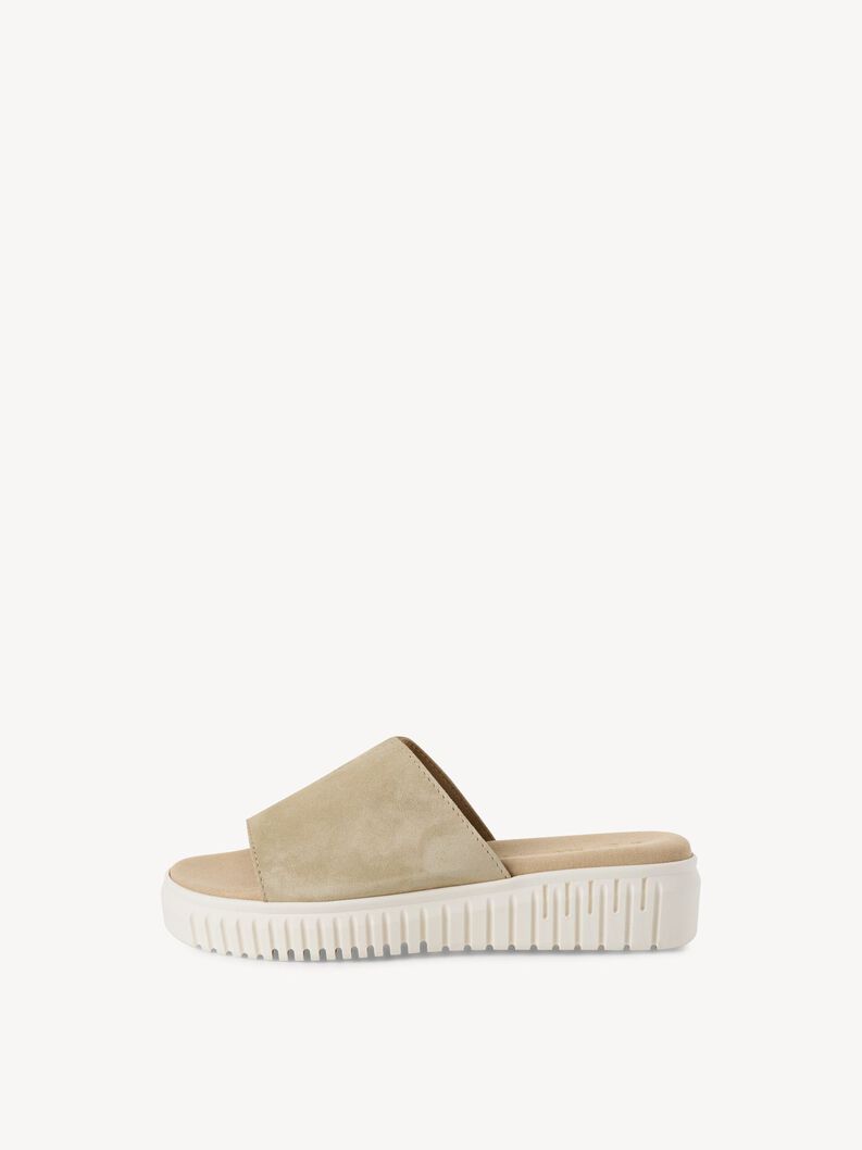 Lederpantolette - khaki, MOSS, hi-res