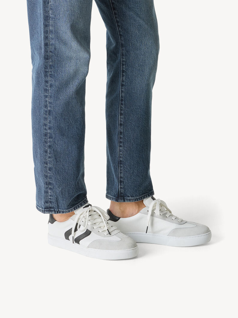 Ledersneaker - wei&szlig;, WHITE/BLACK, hi-res