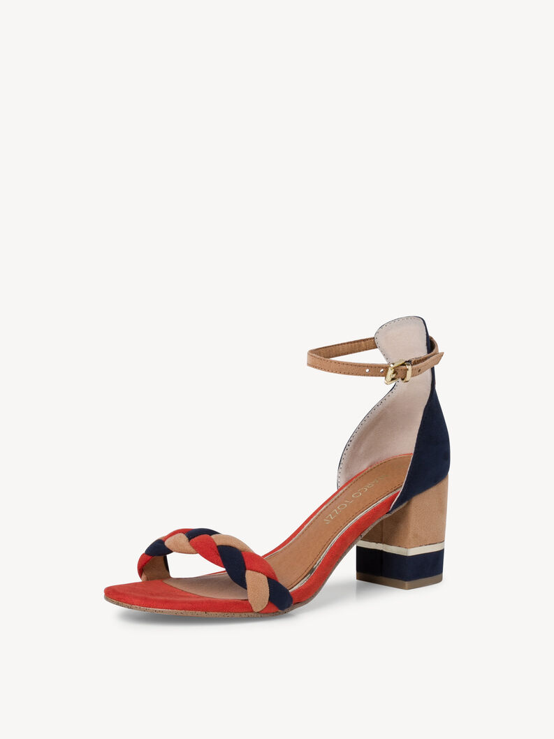 Sandalen in Farbkombination mit stilvollem geflochtenem Riemen vorne