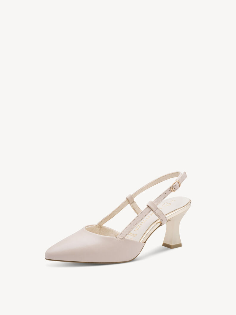 Leather sling pumps - beige, CREAM, hi-res