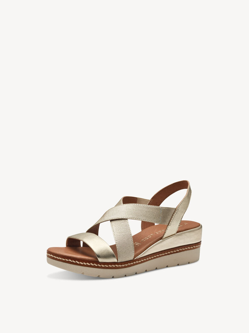 Ledersandale - metallic, GOLD, hi-res