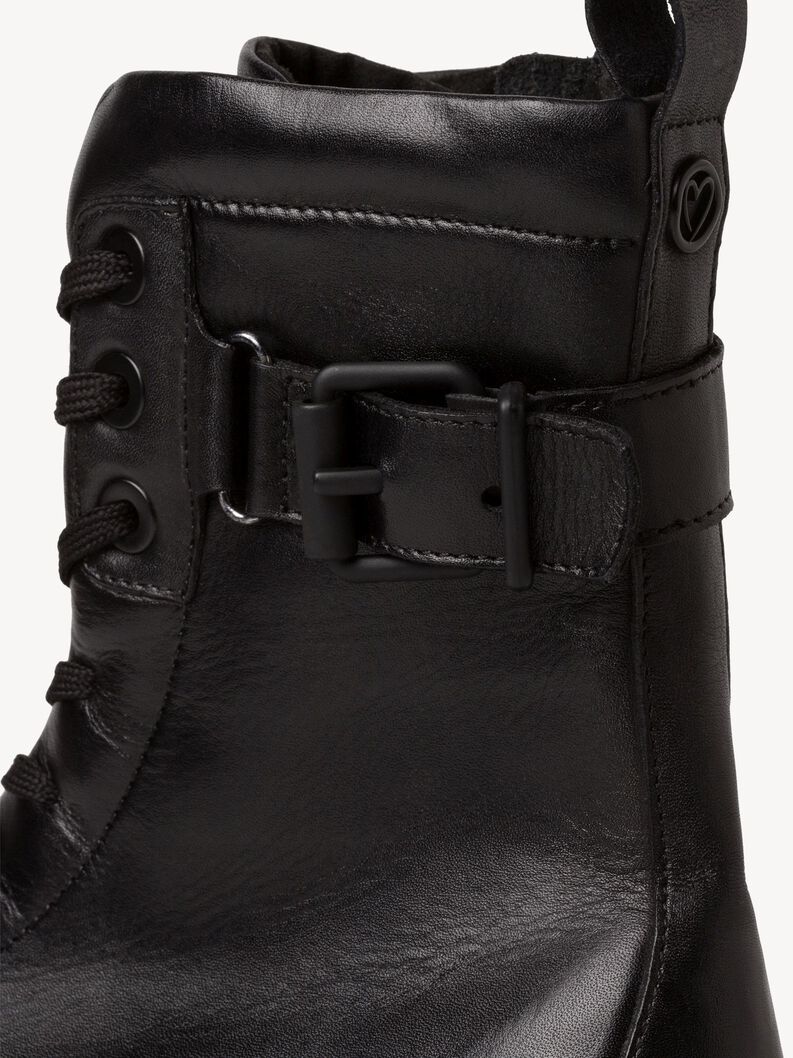 Leather Bootie - black, BLACK, hi-res