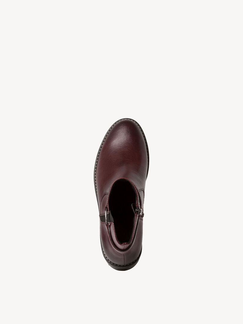 Leather Chelsea boot - red, BORDEAUX COMB, hi-res