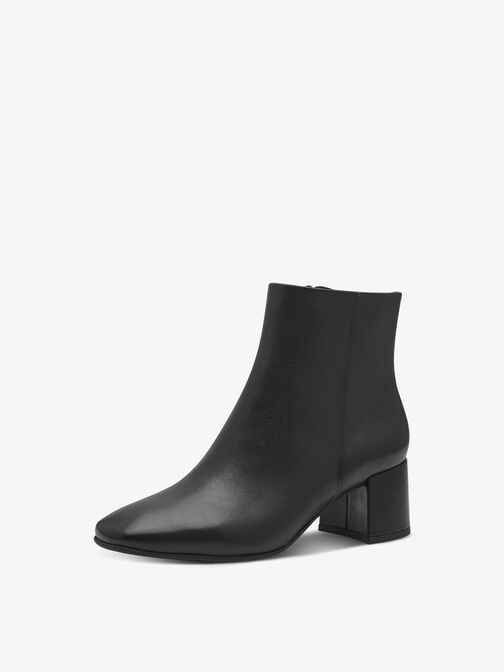Lederstiefelette - schwarz, BLACK, hi-res