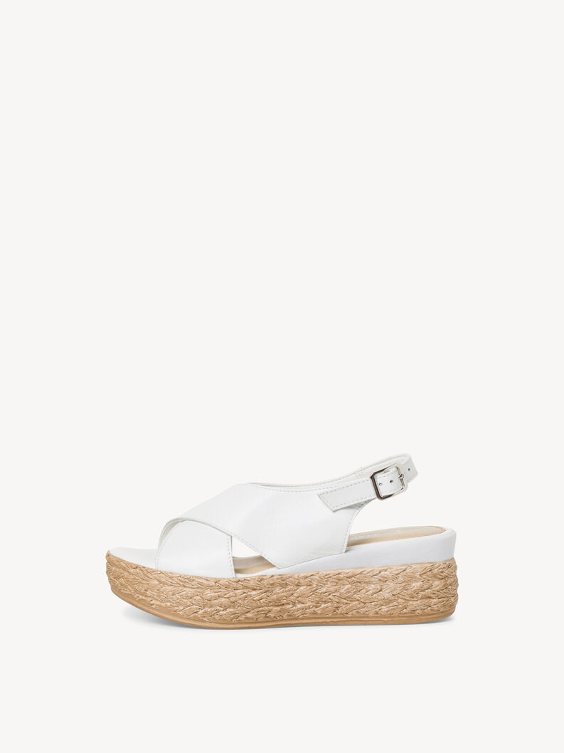 Ledersandale - weiß, WHITE, hi-res