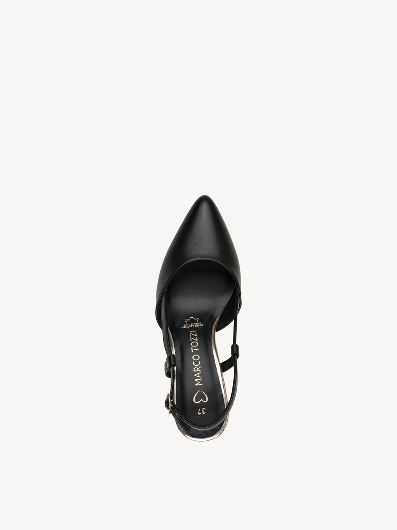 Lederslingpumps - schwarz, BLACK, hi-res