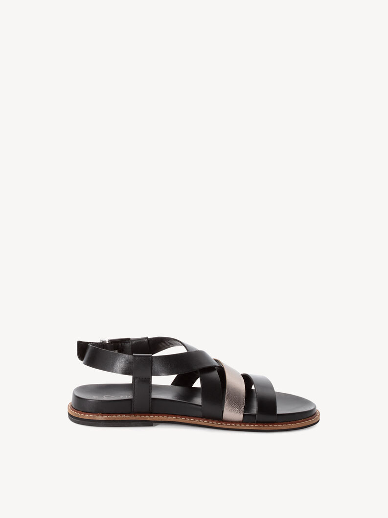 Ledersandale - schwarz, BLACK COMB, hi-res