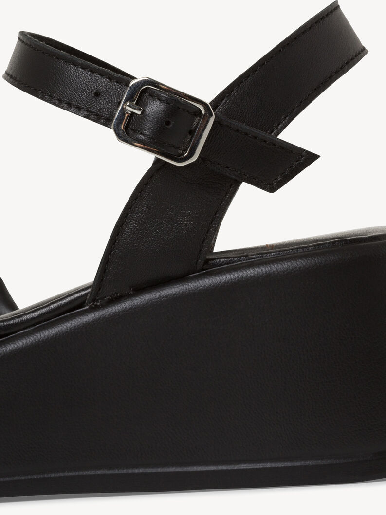 Ledersandale - schwarz, BLACK, hi-res