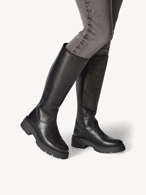 Lederstiefel - schwarz, BLACK, hi-res
