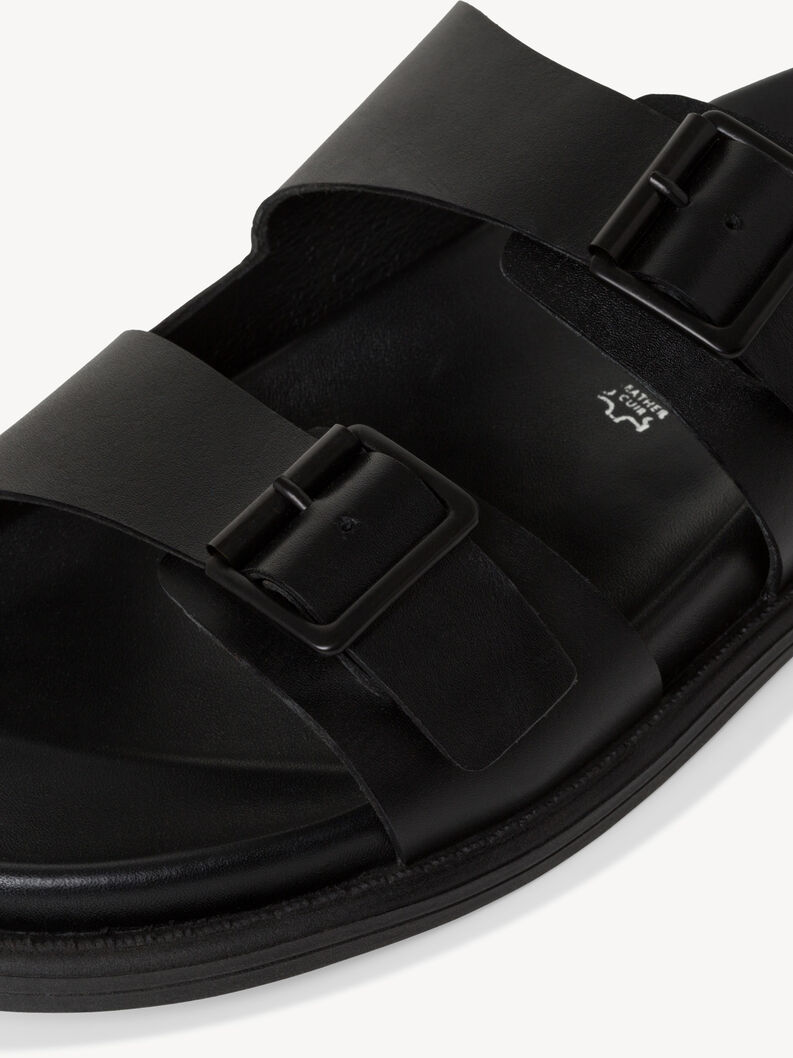 Mule en cuir - noir, BLACK, hi-res