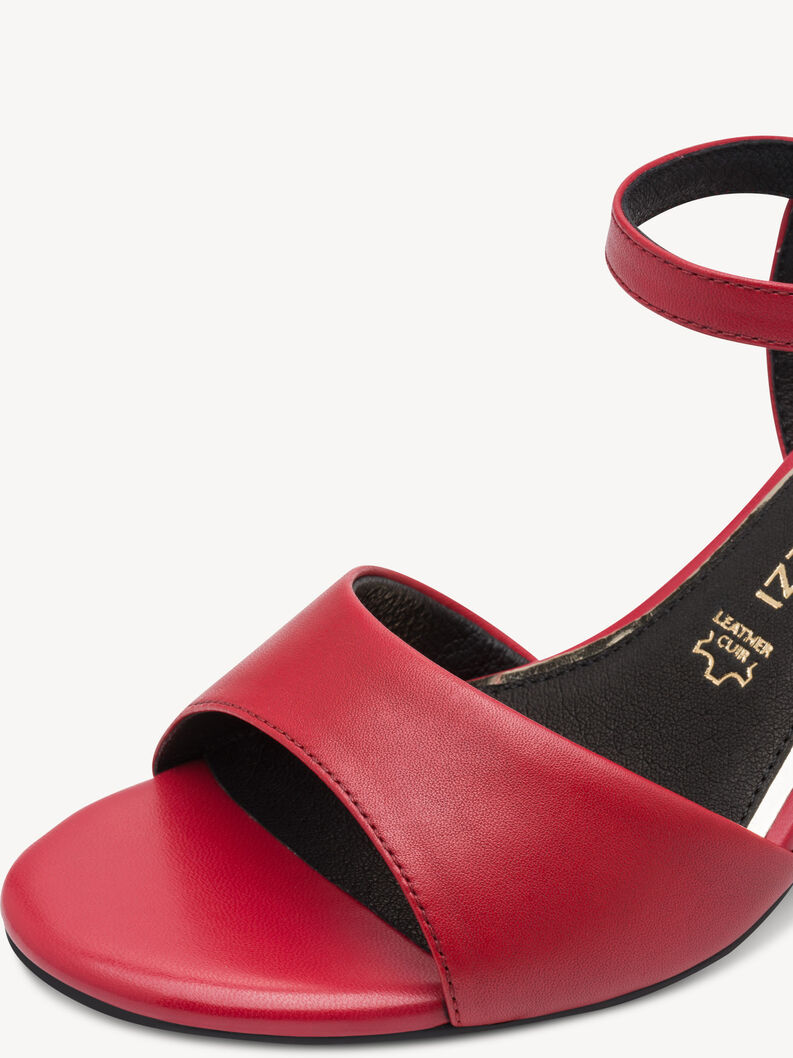 Ledersandalette - rot, RED, hi-res