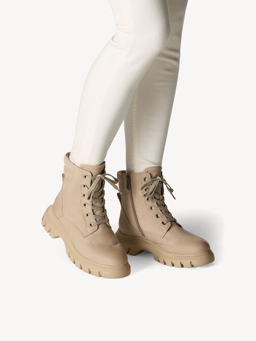 Lederstiefelette - beige Warmfutter, TAUPE, hi-res