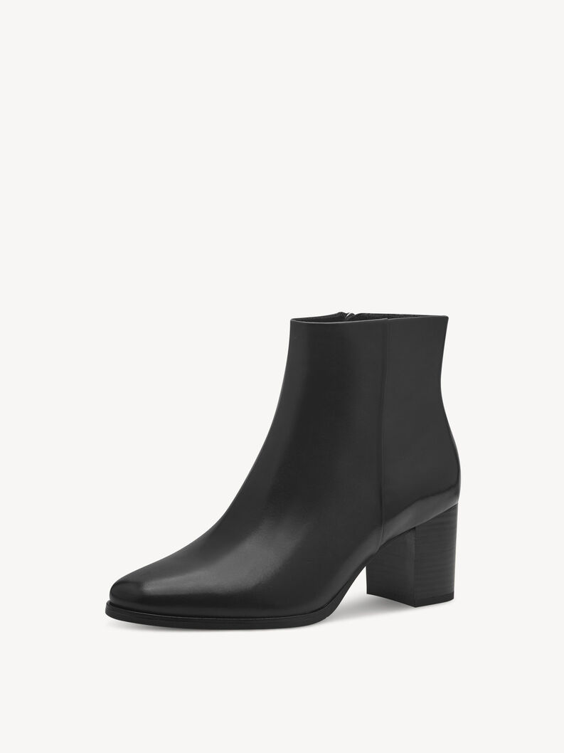 Leather Bootie - black, BLACK, hi-res