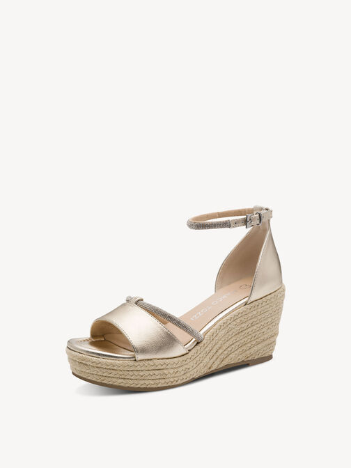 Sandale &agrave; talon - m&eacute;tallique, or, hi-res