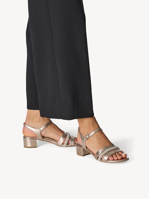 Sandalette - metallic, PLATINUM, hi-res