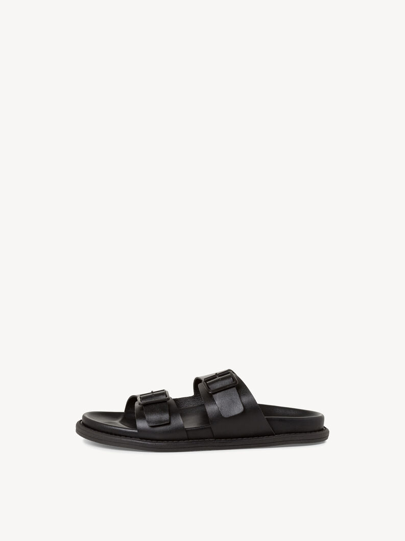 Lederpantolette - schwarz, BLACK, hi-res