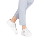 Ledersneaker - weiß, WHITE/SILVER, hi-res