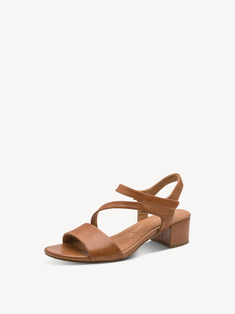 Ledersandalette - braun, COGNAC, hi-res