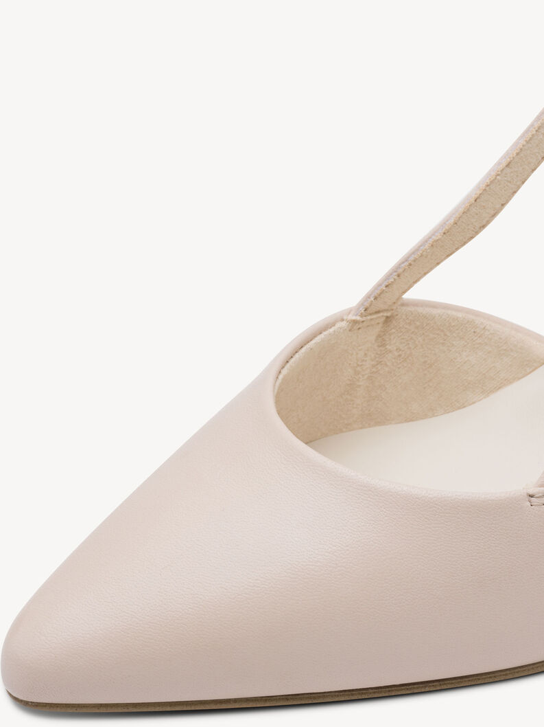 Leather sling pumps - beige, CREAM, hi-res