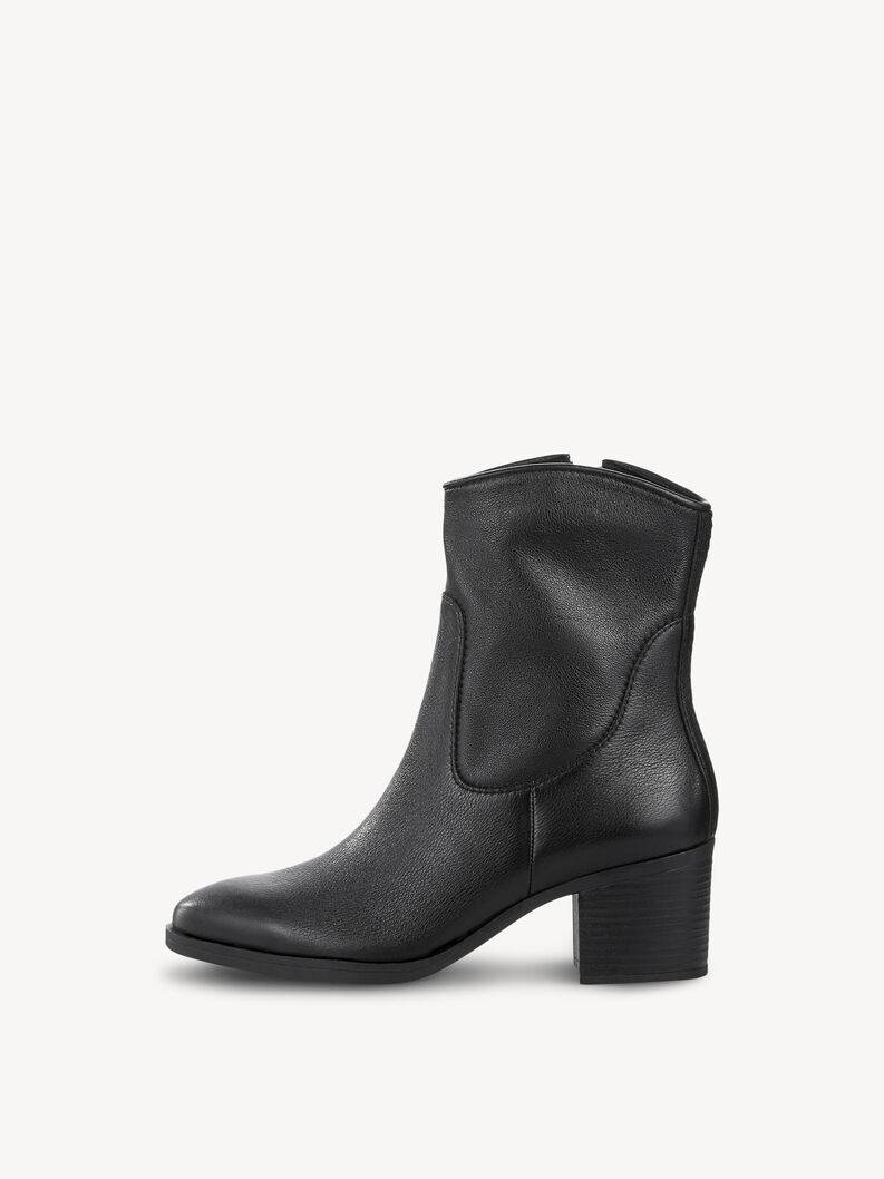 Lederstiefelette - schwarz, BLACK, hi-res
