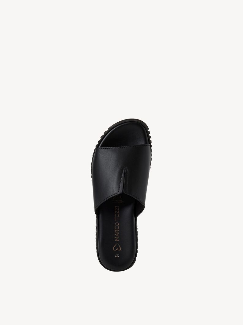 Lederpantolette - schwarz, BLACK, hi-res