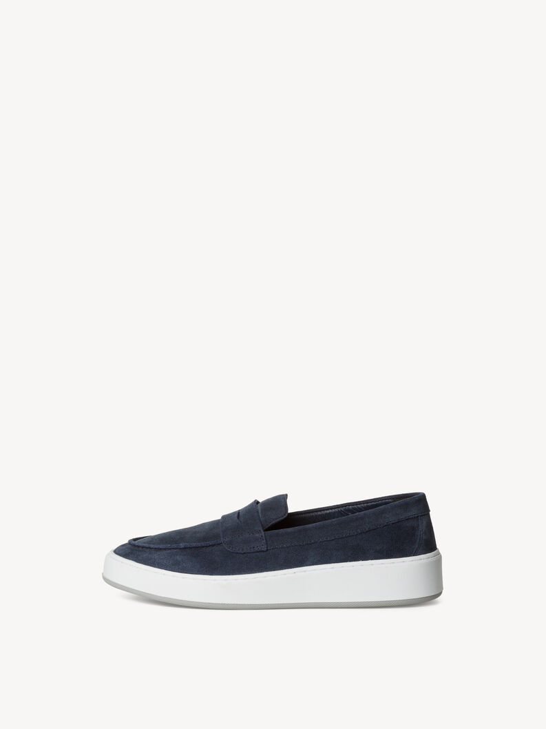 Lederslipper - blau, NAVY, hi-res