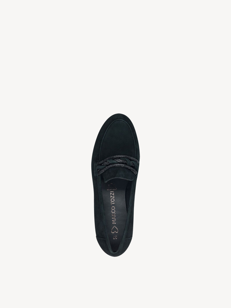 Lederslipper - blau, NAVY, hi-res