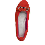 Ballerine en cuir - rouge, RED, hi-res