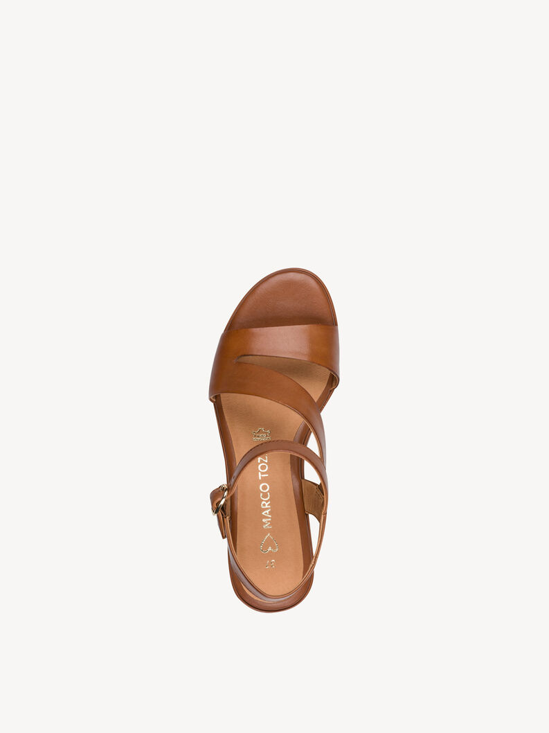 Ledersandalette - braun, COGNAC, hi-res
