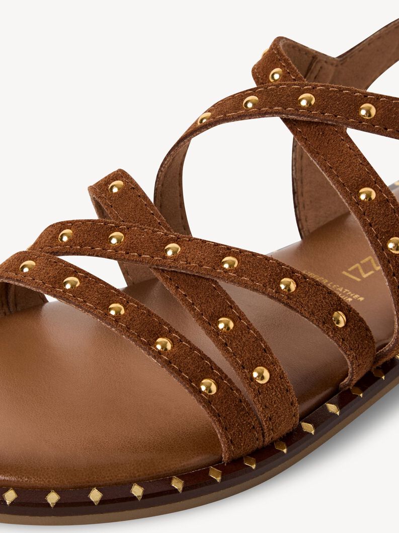 Lederpantolette - braun, COGNAC, hi-res