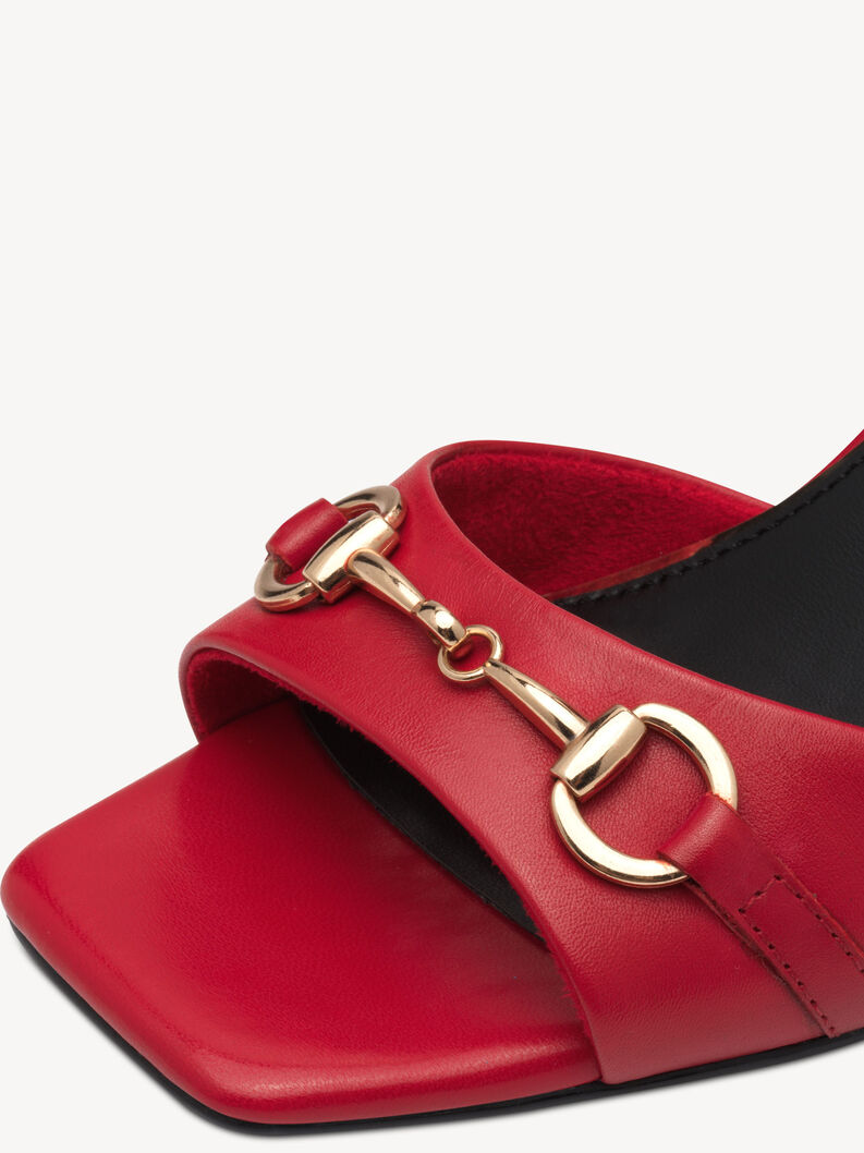 Sandale en cuir - rouge, RED, hi-res