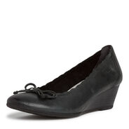 Escarpin en cuir - noir, BLACK, hi-res