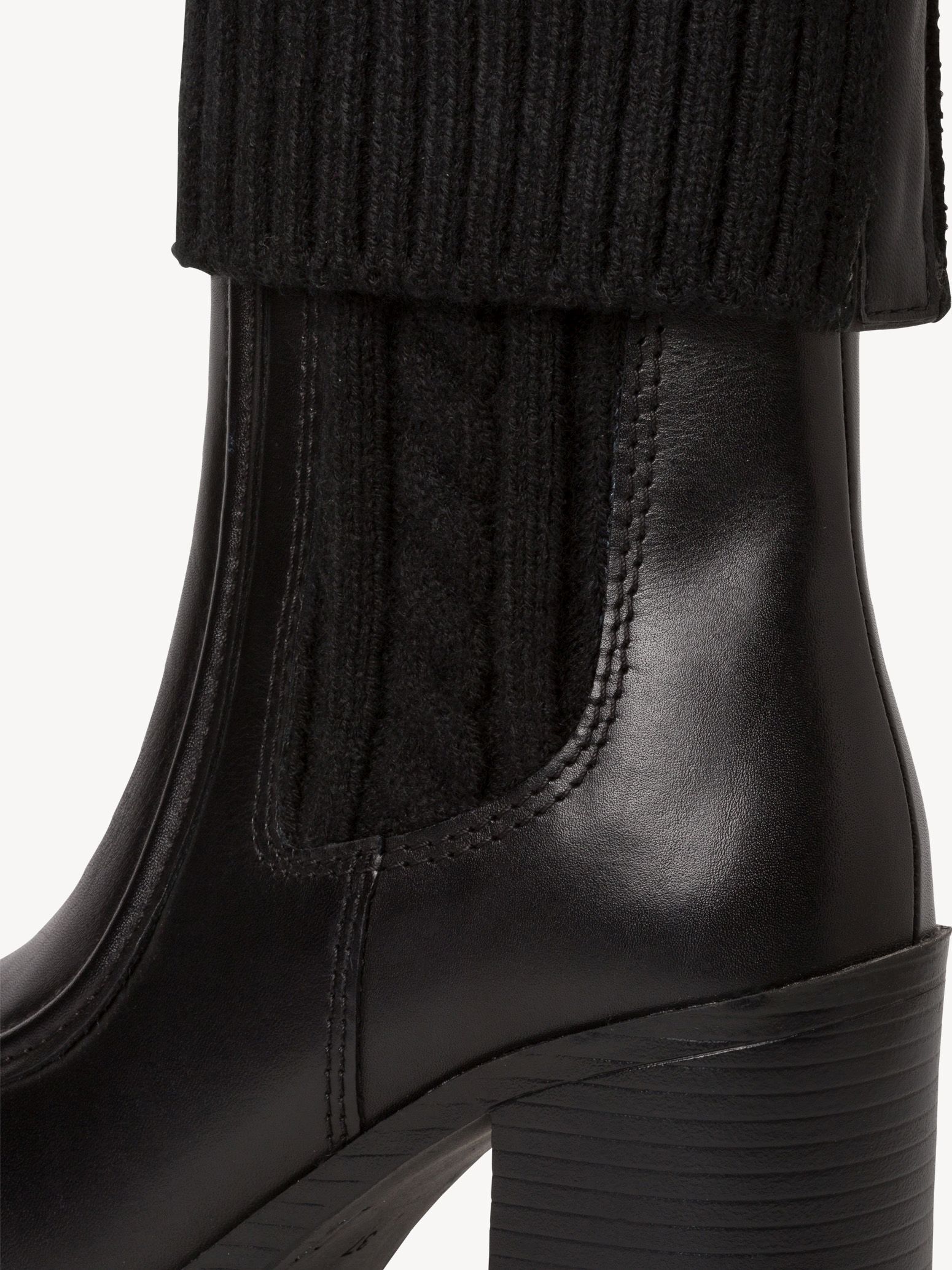 April leather and knit boot outlet