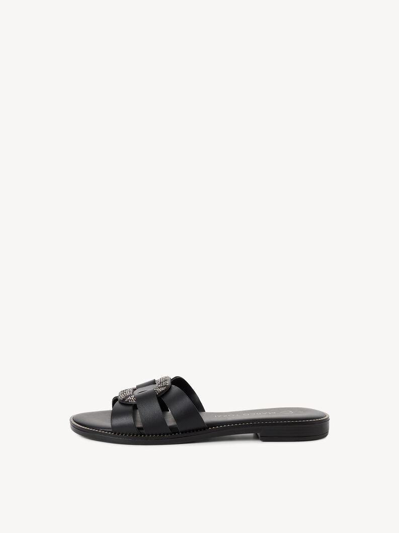 Lederpantolette - schwarz, BLACK, hi-res