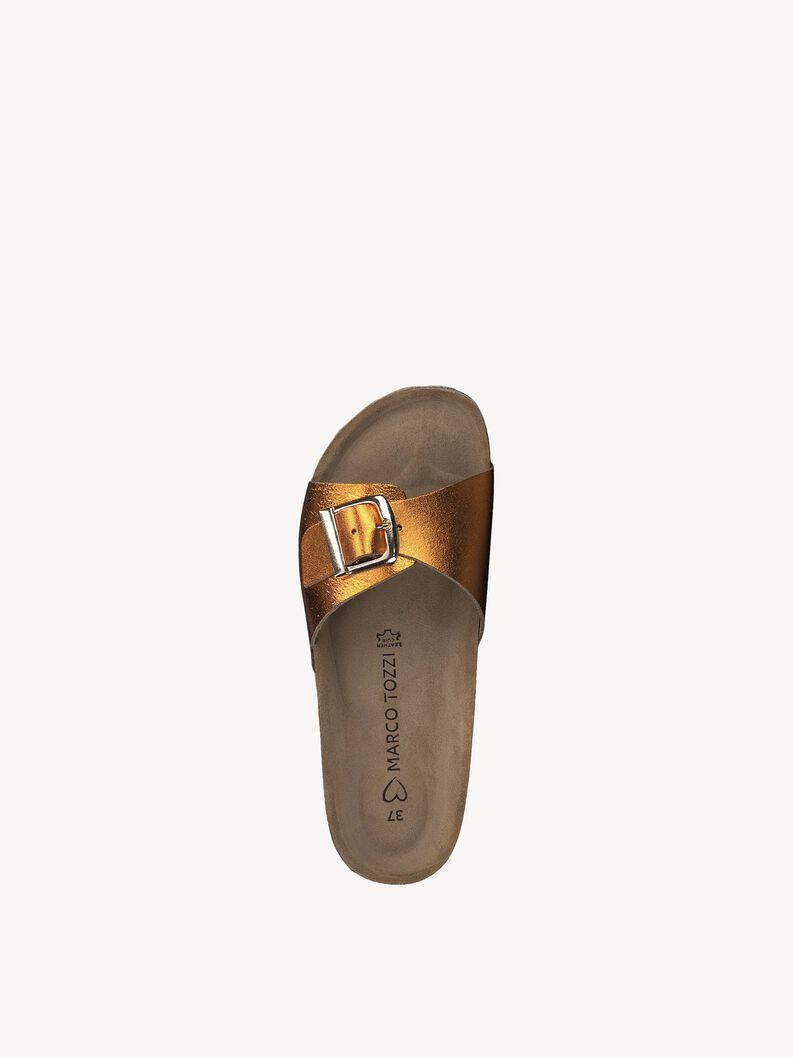 Lederpantolette - orange, MANGO METALLIC, hi-res
