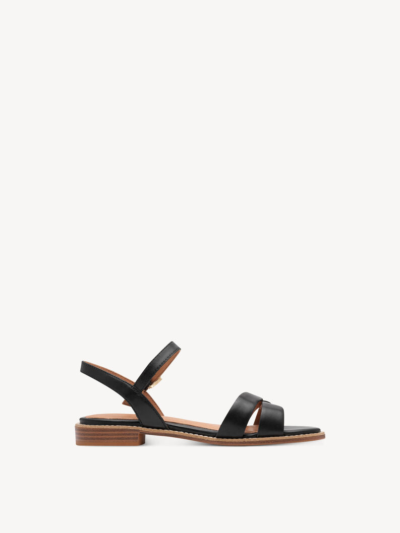 Sandale en cuir - noir, BLACK, hi-res