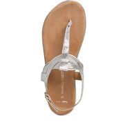 Leather Sandal - metallic, SILVER, hi-res