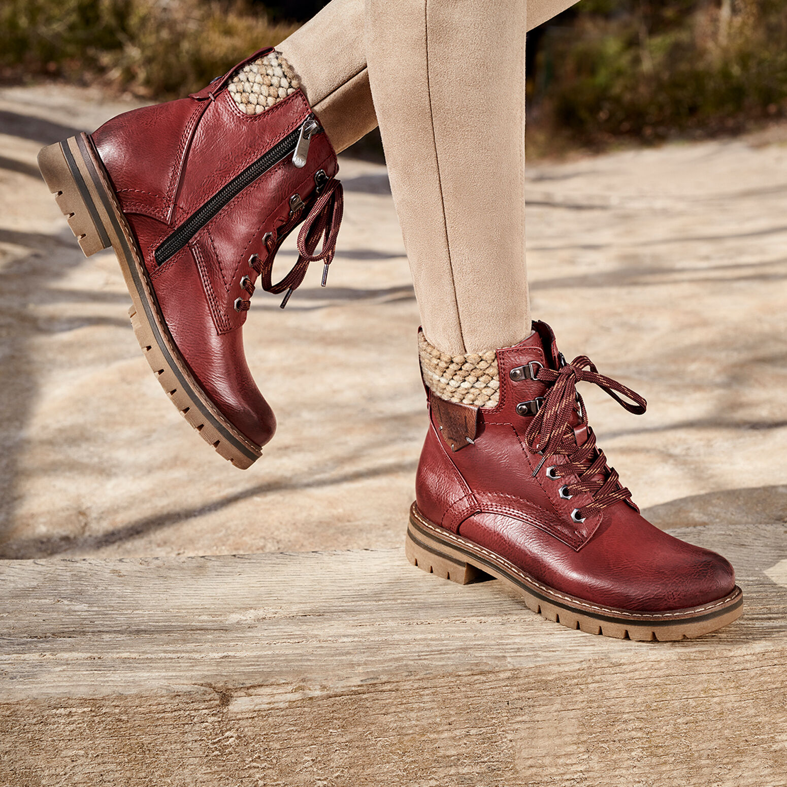 Marco tozzi red boots top