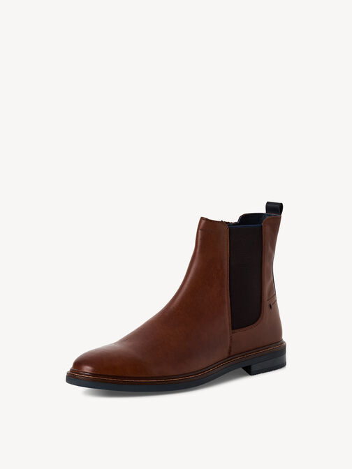 Bottine Chelsea en cuir - marron, COGNAC COMB, hi-res