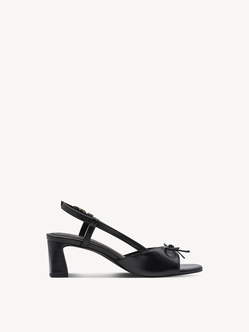 Ledersandalette - schwarz, BLACK, hi-res