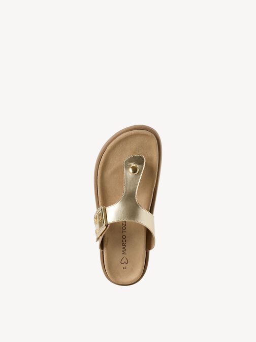 Lederpantolette - metallic, PLATINUM, hi-res