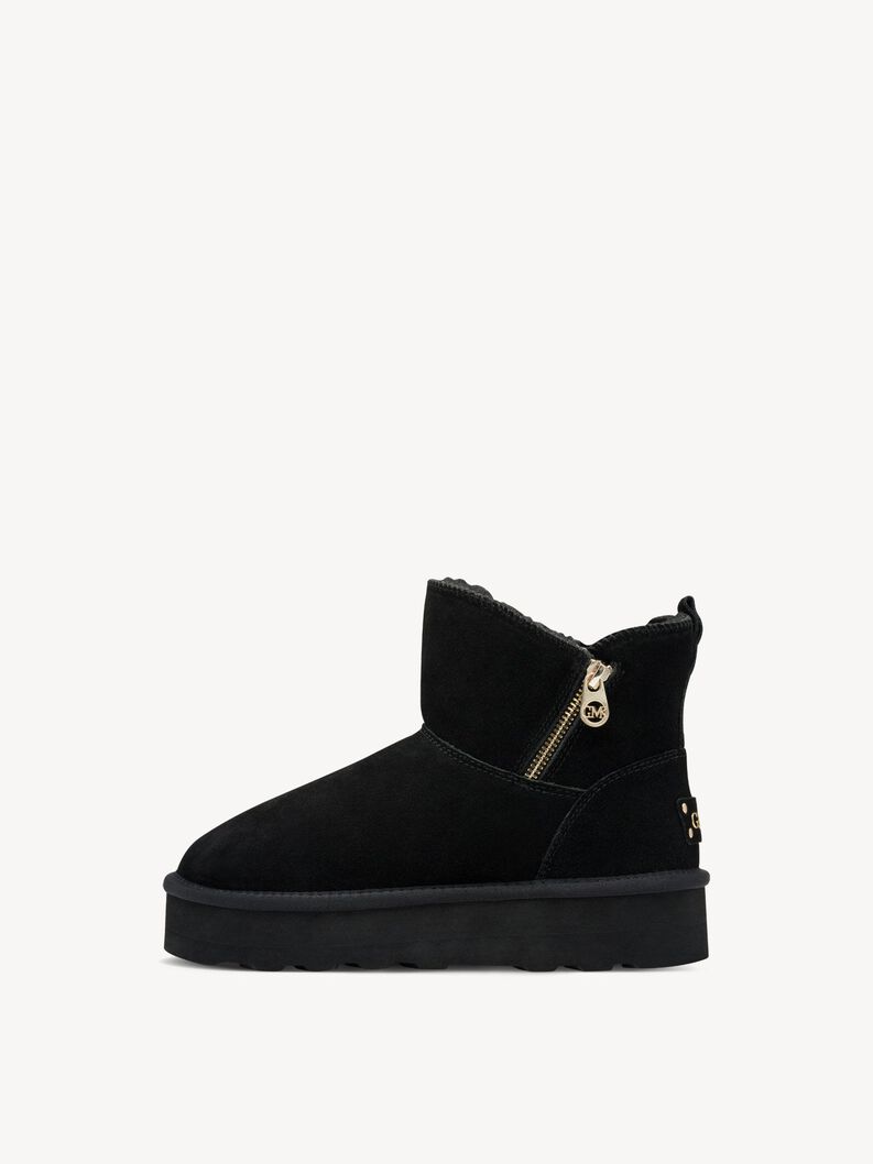 Lederstiefelette - schwarz Warmfutter, BLACK, hi-res