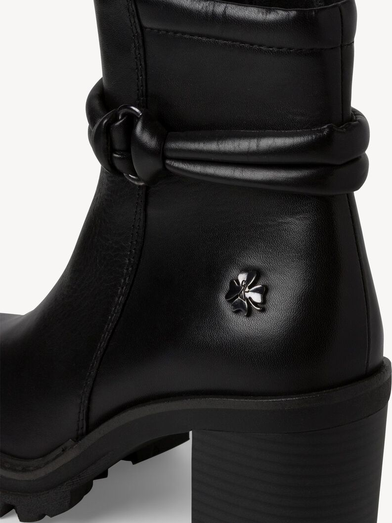 Lederstiefelette - schwarz, BLACK, hi-res
