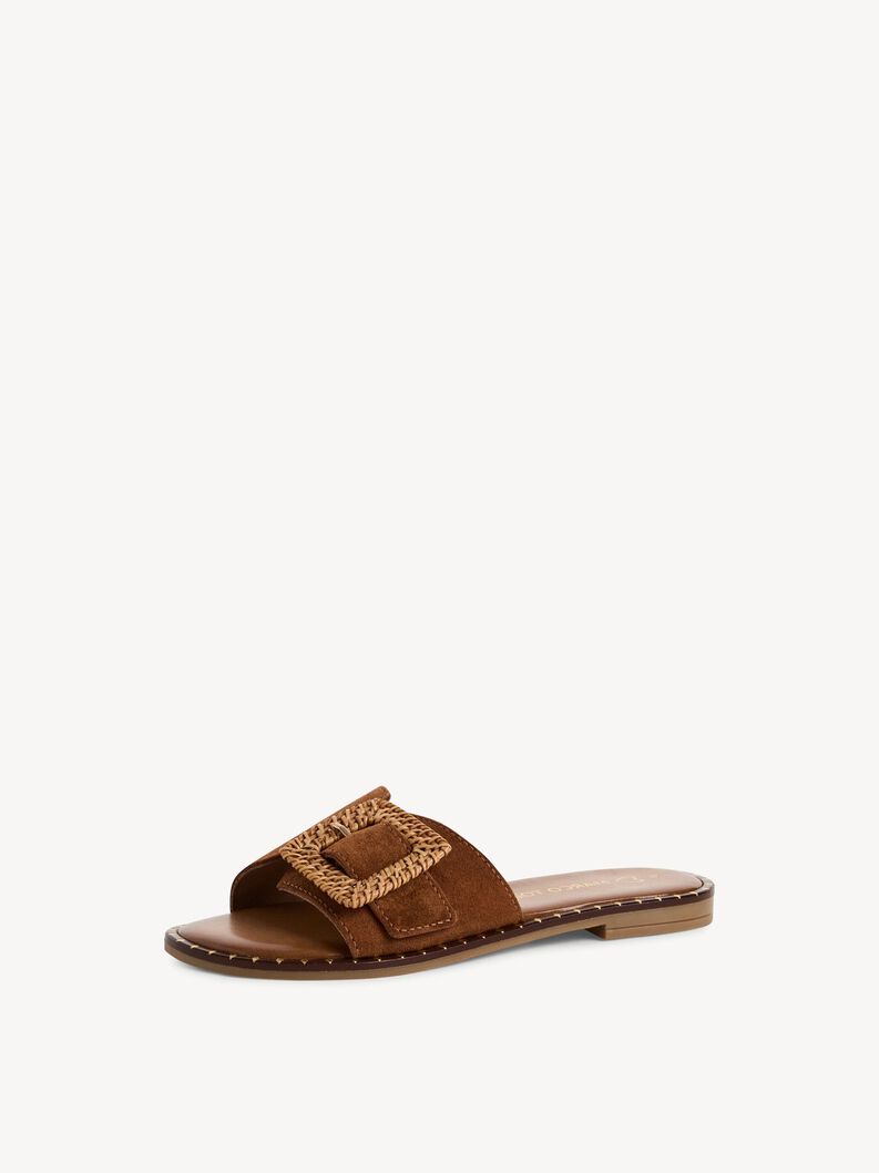 Lederpantolette - braun, COGNAC COMB, hi-res