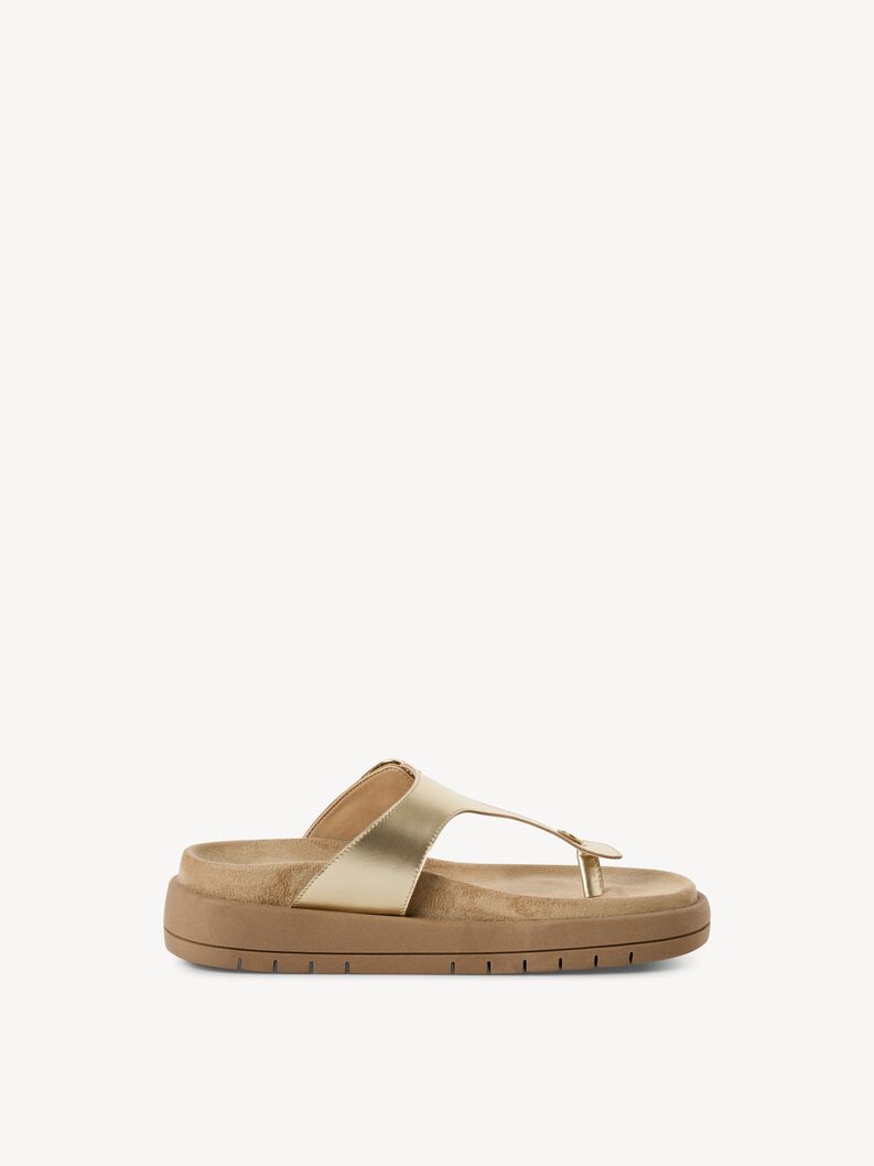 Lederpantolette - metallic, PLATINUM, hi-res