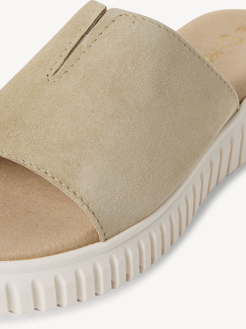 Lederpantolette - khaki, MOSS, hi-res