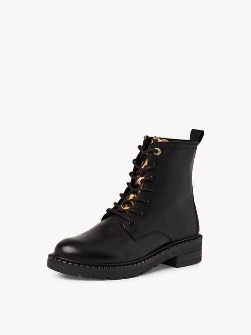 Leather Bootie - black, BLACK COMB, hi-res