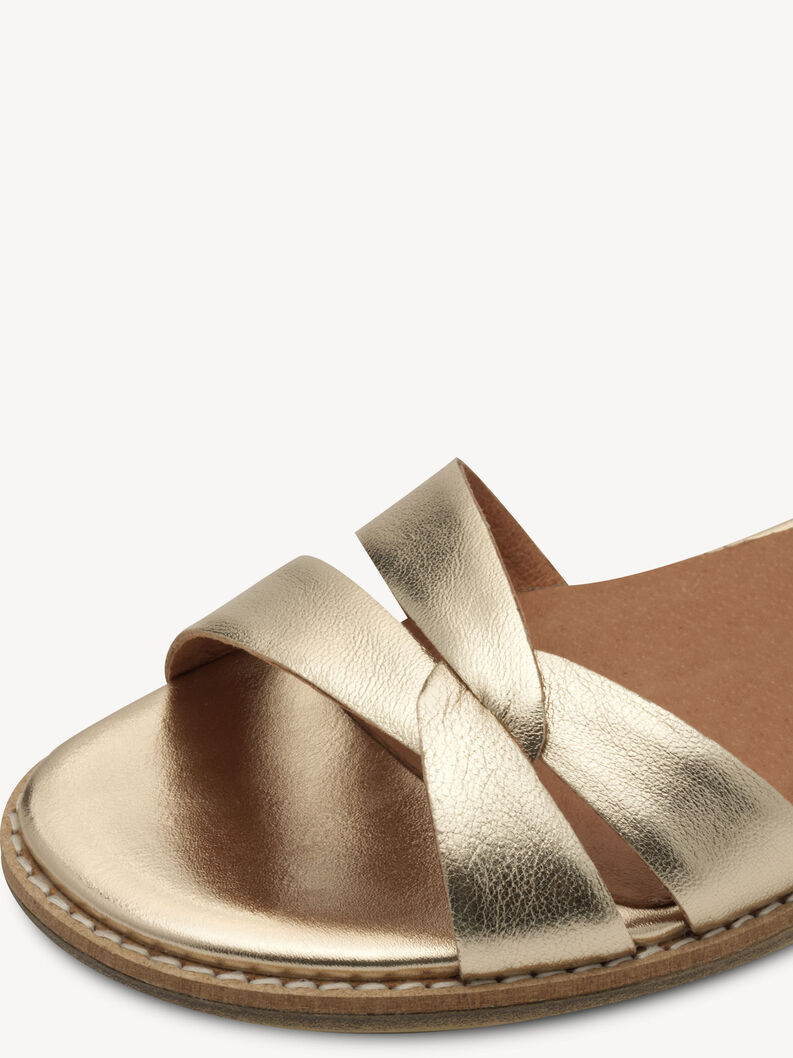 Leather Sandal - metallic, gold, hi-res