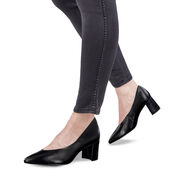 Escarpin en cuir - noir, BLACK ANTIC, hi-res